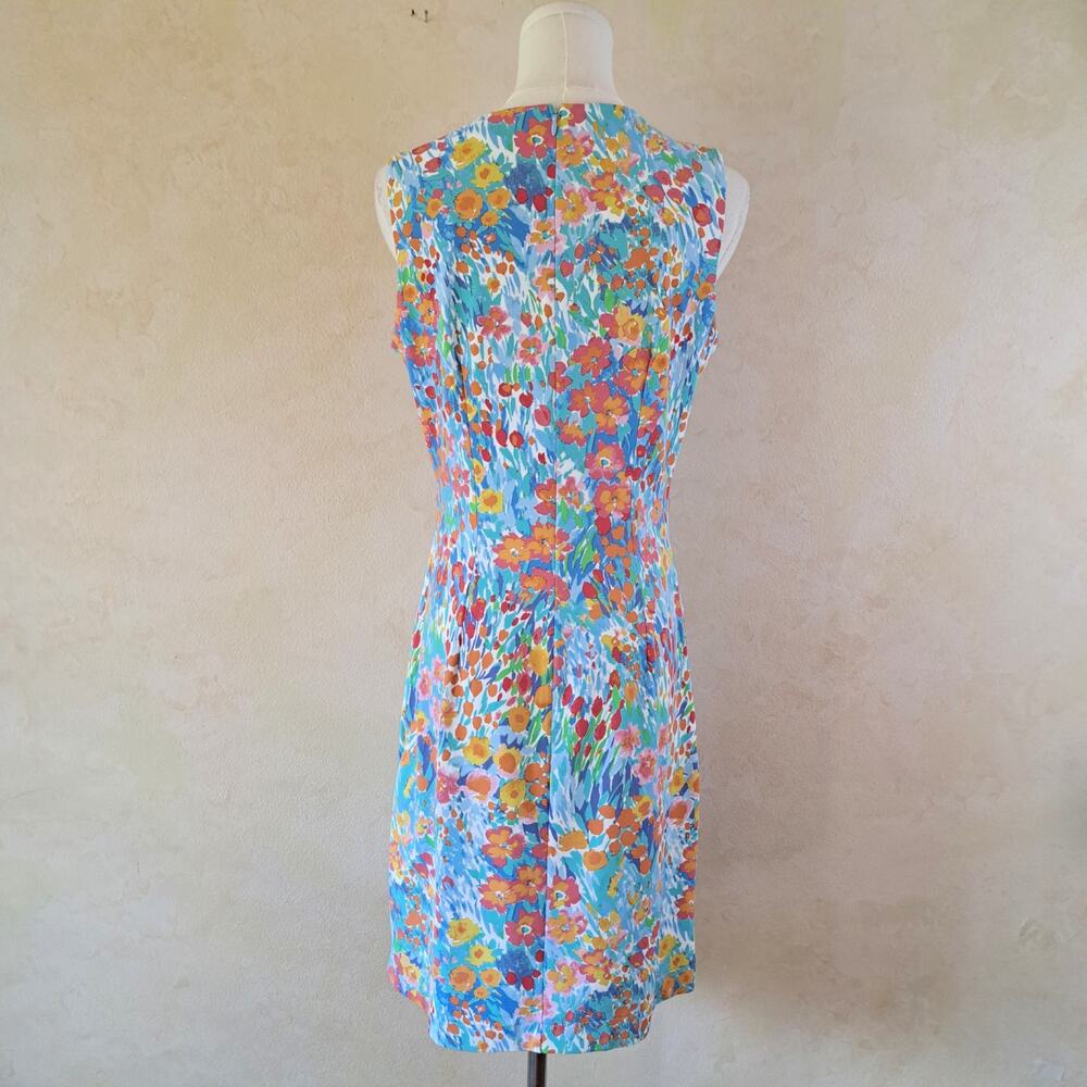 J. McLaughlin Sophia Floral Sleeveless Sheath Dress Small Blue Multi Catalina - Picture 4 of 10